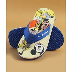 Cute Walk by Babyhug Disney Slip On Flip Flops With Mickey & Friends Print - Blue