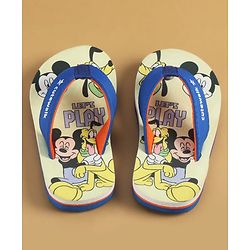 Cute Walk by Babyhug Disney Slip On Flip Flops With Mickey & Friends Print - Blue
