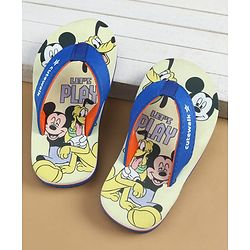 Cute Walk by Babyhug Disney Slip On Flip Flops With Mickey & Friends Print - Blue