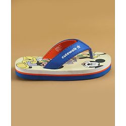 Cute Walk by Babyhug Disney Slip On Flip Flops With Mickey & Friends Print - Blue