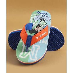 Cute Walk by Babyhug Disney Slip On Flip Flops with Mickey Mouse Print - Blue