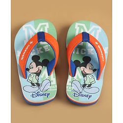 Cute Walk by Babyhug Disney Slip On Flip Flops with Mickey Mouse Print - Blue