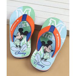 Cute Walk by Babyhug Disney Slip On Flip Flops with Mickey Mouse Print - Blue