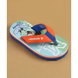 Cute Walk by Babyhug Disney Slip On Flip Flops with Mickey Mouse Print - Blue