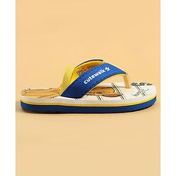 Cute Walk by Babyhug Disney Back Strap Closure Flip Flops With Lion King Print - White & Blue