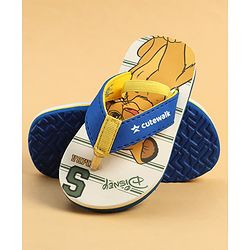 Cute Walk by Babyhug Disney Back Strap Closure Flip Flops With Lion King Print - White & Blue
