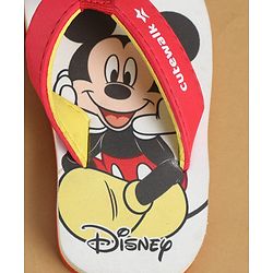 Cute Walk by Babyhug Disney Slip On Flip Flops with Mickey Mouse Print - Red