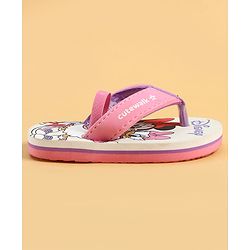 Cute Walk by Babyhug Disney Back Strap Closure Flip Flops With Minnie Mouse Print - Purple & White