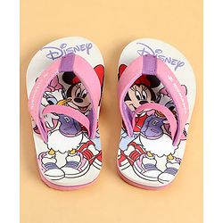 Cute Walk by Babyhug Disney Back Strap Closure Flip Flops With Minnie Mouse Print - Purple & White
