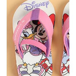 Cute Walk by Babyhug Disney Back Strap Closure Flip Flops With Minnie Mouse Print - Purple & White
