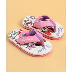 Cute Walk by Babyhug Disney Back Strap Closure Flip Flops With Minnie Mouse Print - Purple & White
