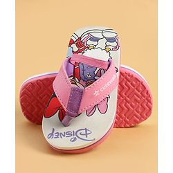 Cute Walk by Babyhug Disney Back Strap Closure Flip Flops With Minnie Mouse Print - Purple & White