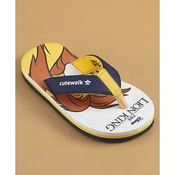 Cute Walk by Babyhug Disney Slip On Flip Flops with The Lion King Print - Navy Blue