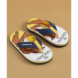 Cute Walk by Babyhug Disney Slip On Flip Flops with The Lion King Print - Navy Blue
