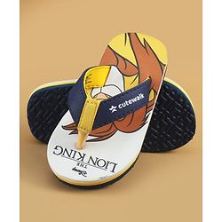 Cute Walk by Babyhug Disney Slip On Flip Flops with The Lion King Print - Navy Blue