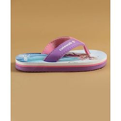 Cute Walk by Babyhug Disney Slip On Flip Flops with Disney Princes Print - Purple
