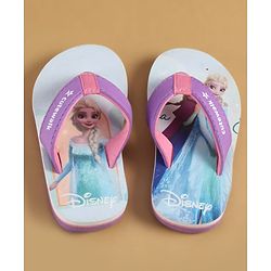 Cute Walk by Babyhug Disney Slip On Flip Flops with Disney Princes Print - Purple