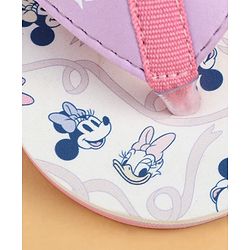 Cute Walk by Babyhug Disney Back Strap Closure Flip Flops With Minnie Mouse Print - White & Purple
