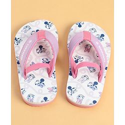 Cute Walk by Babyhug Disney Back Strap Closure Flip Flops With Minnie Mouse Print - White & Purple