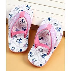 Cute Walk by Babyhug Disney Back Strap Closure Flip Flops With Minnie Mouse Print - White & Purple