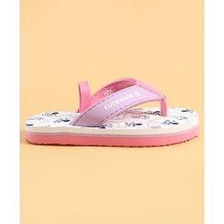 Cute Walk by Babyhug Disney Back Strap Closure Flip Flops With Minnie Mouse Print - White & Purple