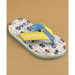 Cute Walk by Babyhug Disney Slip On Flip Flops with Minnie Mouse Print - Yellow