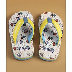 Cute Walk by Babyhug Disney Slip On Flip Flops with Minnie Mouse Print - Yellow