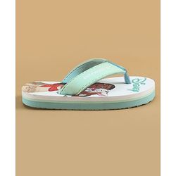 Cute Walk by Babyhug Disney Slip On Flip Flops with Disney Princes Print - Mint