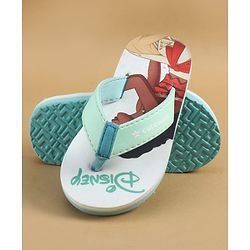 Cute Walk by Babyhug Disney Slip On Flip Flops with Disney Princes Print - Mint