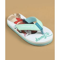 Cute Walk by Babyhug Disney Slip On Flip Flops with Disney Princes Print - Mint