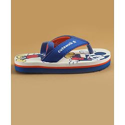Cute Walk by Babyhug Disney Flip Flops with Back Strap & Mickey Mouse Print - Blue