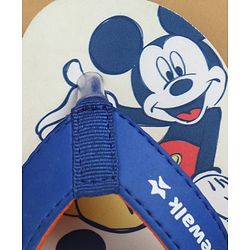 Cute Walk by Babyhug Disney Flip Flops with Back Strap & Mickey Mouse Print - Blue