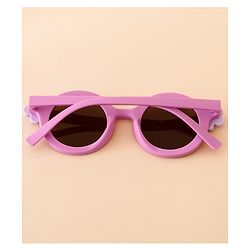 Babyhug Free Size Solid Color Sunglasses with Floral Applique - Mauve