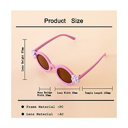 Babyhug Free Size Solid Color Sunglasses with Floral Applique - Mauve
