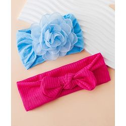 Floral Bow Stretch Baby & Kids Headband - Pink & White