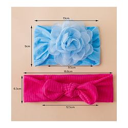 Floral Bow Stretch Baby & Kids Headband - Pink & White