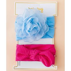 Floral Bow Stretch Baby & Kids Headband - Pink & White