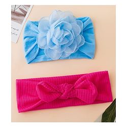 Floral Bow Stretch Baby & Kids Headband - Pink & White