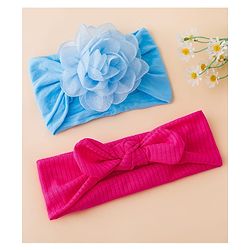 Floral Bow Stretch Baby & Kids Headband - Pink & White