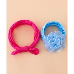 Floral Bow Stretch Baby & Kids Headband - Pink & White