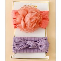 Floral Bow Stretch Baby & Kids Headband - Pink & White
