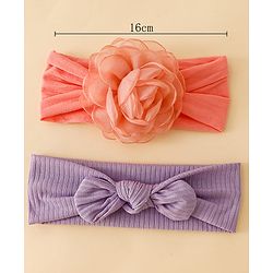 Floral Bow Stretch Baby & Kids Headband - Pink & White
