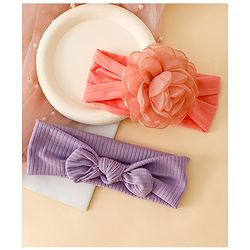 Floral Bow Stretch Baby & Kids Headband - Pink & White