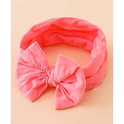 Babyhug Headbands With Floral and Bow Applique Pack of 2 -Purple, Peach