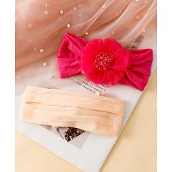 Babyhug Headbands With Floral and Bow Applique Pack of 2 -Purple, Peach