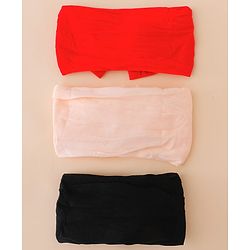 Babyhug Set Of 3 Bow Applique Detailed Headbands - Pink,Red ,Purple
