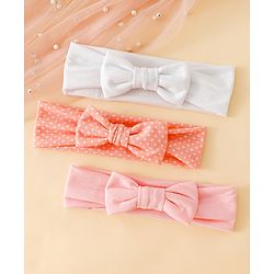 Babyhug Free Size Baby Headbands with Polka Dots Pack of 3 - Multicolor