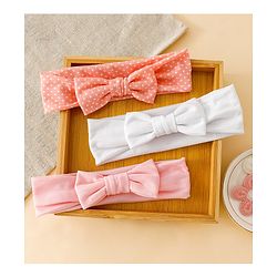 Babyhug Free Size Baby Headbands with Polka Dots Pack of 3 - Multicolor