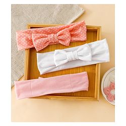 Babyhug Free Size Baby Headbands with Polka Dots Pack of 3 - Multicolor