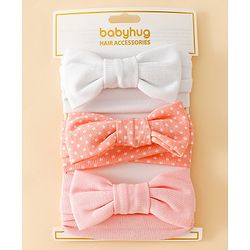 Babyhug Free Size Baby Headbands with Polka Dots Pack of 3 - Multicolor